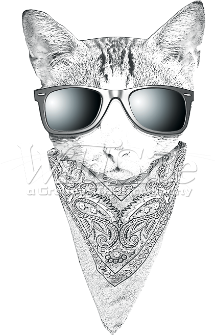 Cat Face With Sunglasses And Bandana - Cat Sunglasses Bandana Animal Lover Mens Tank Top (675x675), Png Download