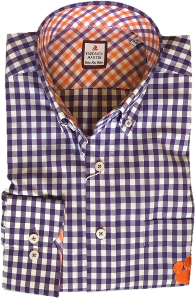 Image - Clemson University Gingham - Purple (480x640), Png Download