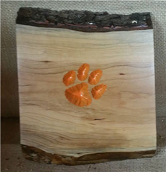 Clemson Tiger Paw Sign Made From Reclaimed Cherry With - Plywood (800x567), Png Download
