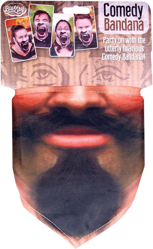 Beard Face Bandana - Tobar Vampire Comedy Bandana - One Size Stretchy Face (536x858), Png Download