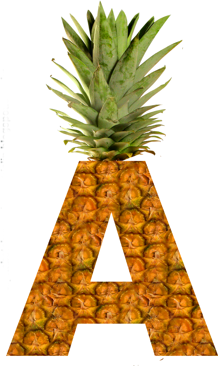 Alfabeto Decorativo Abacaxi Png - Letras Abacaxi Png (897x1261), Png Download