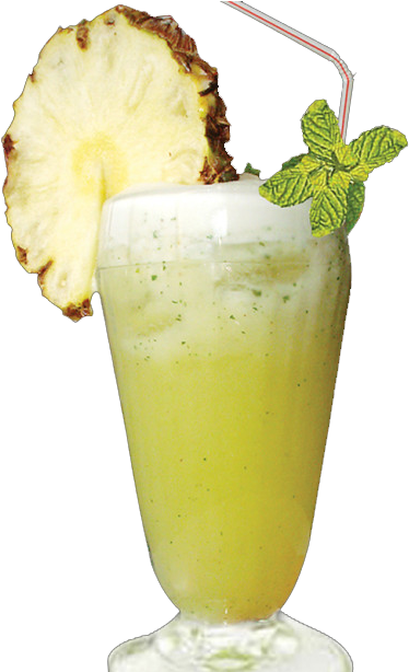 Suco De Abacaxi Com Hortelã - Suco De Abacaxi Com Casca (635x613), Png Download