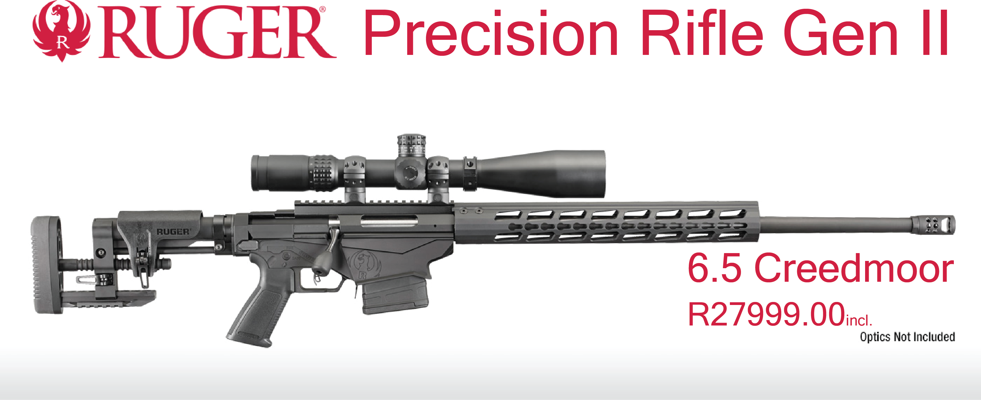 Ruger Precision Rifle - Ruger Precision 6mm Creedmoor (3250x1326), Png Download