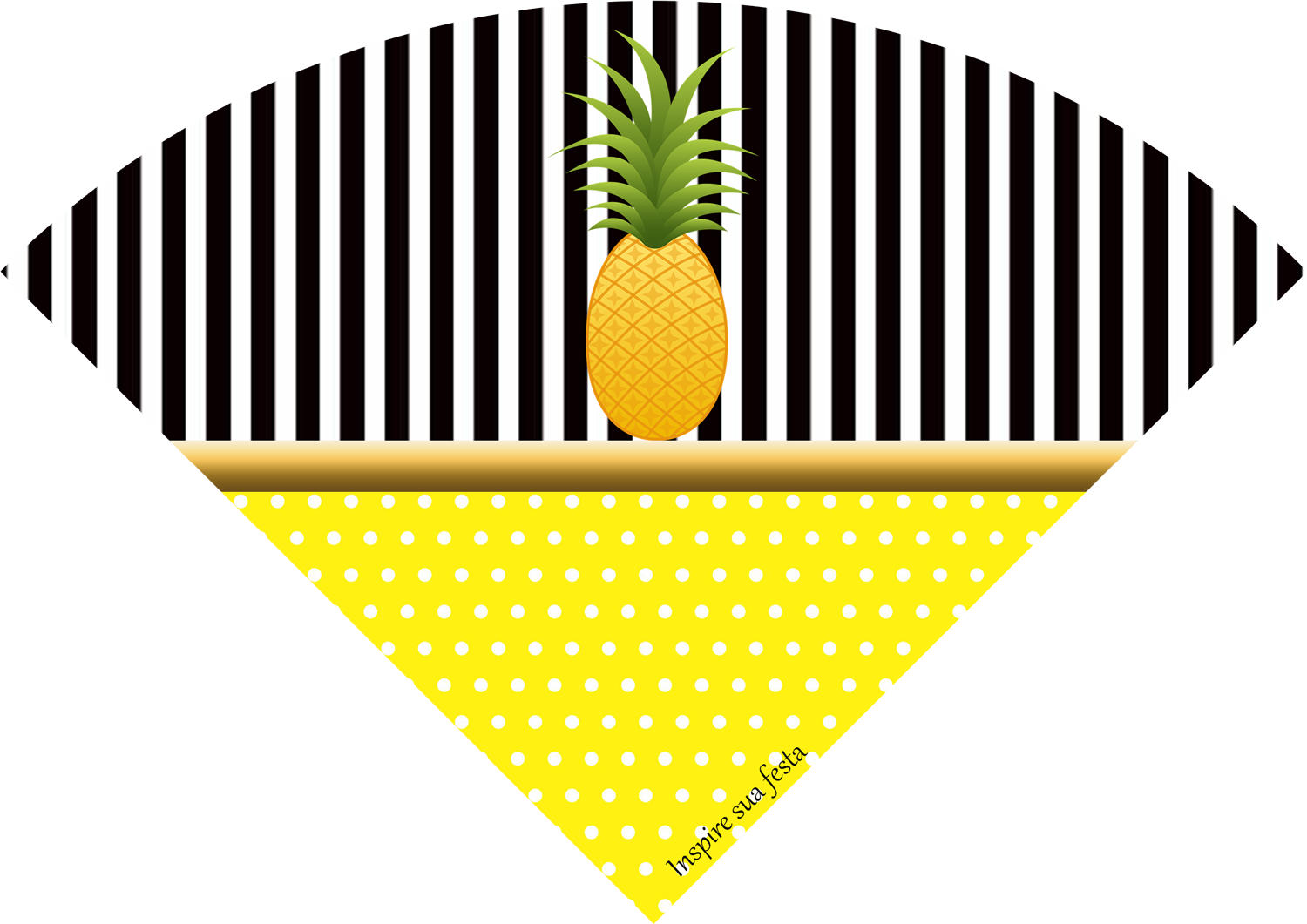 Cone - Convite Festa Do Abacaxi (1500x1061), Png Download