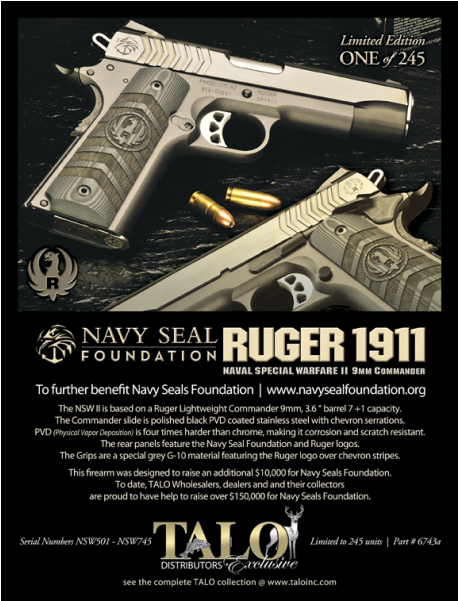 Ruger Sr1911 Navy Seal Warfare Ii 9mm Handgun - Ruger Sr1911 (600x600), Png Download
