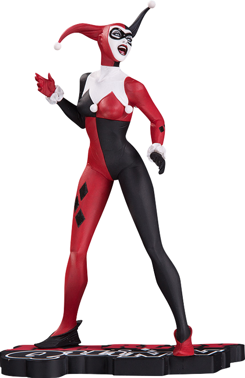 Dc Comics Statue Harley Quinn - Harley Quinn Red Black And White Statue (480x740), Png Download