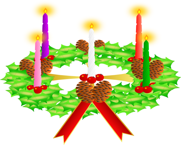 Advent Wreath Clip Art At Clipart - Simbolos Del Adviento Animados (600x482), Png Download