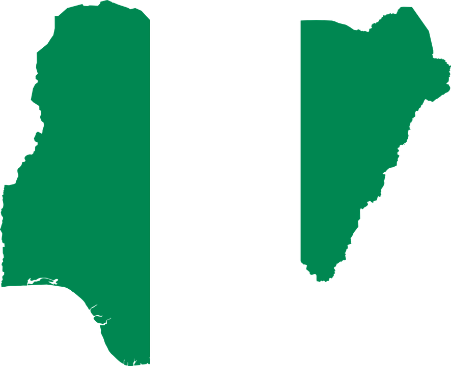 Nigeria, Flag, Map, Geography, Outline, Africa, Country - Map Of Nigeria Green White Green Png (886x720), Png Download