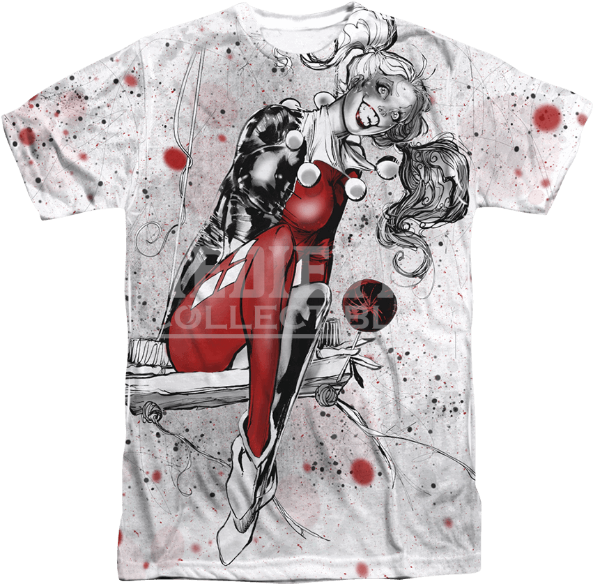 Harley Quinn Sketch T-shirt - Sexy Harley Quinn T Shirt (850x850), Png Download