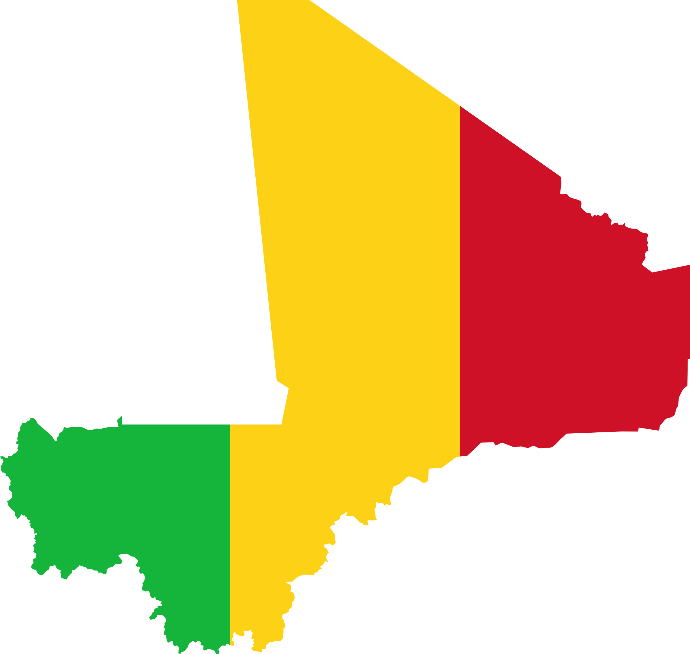 Graphic Black And White Download Africa Clipart Nation - Flag Map Of Mali (2286x2166), Png Download