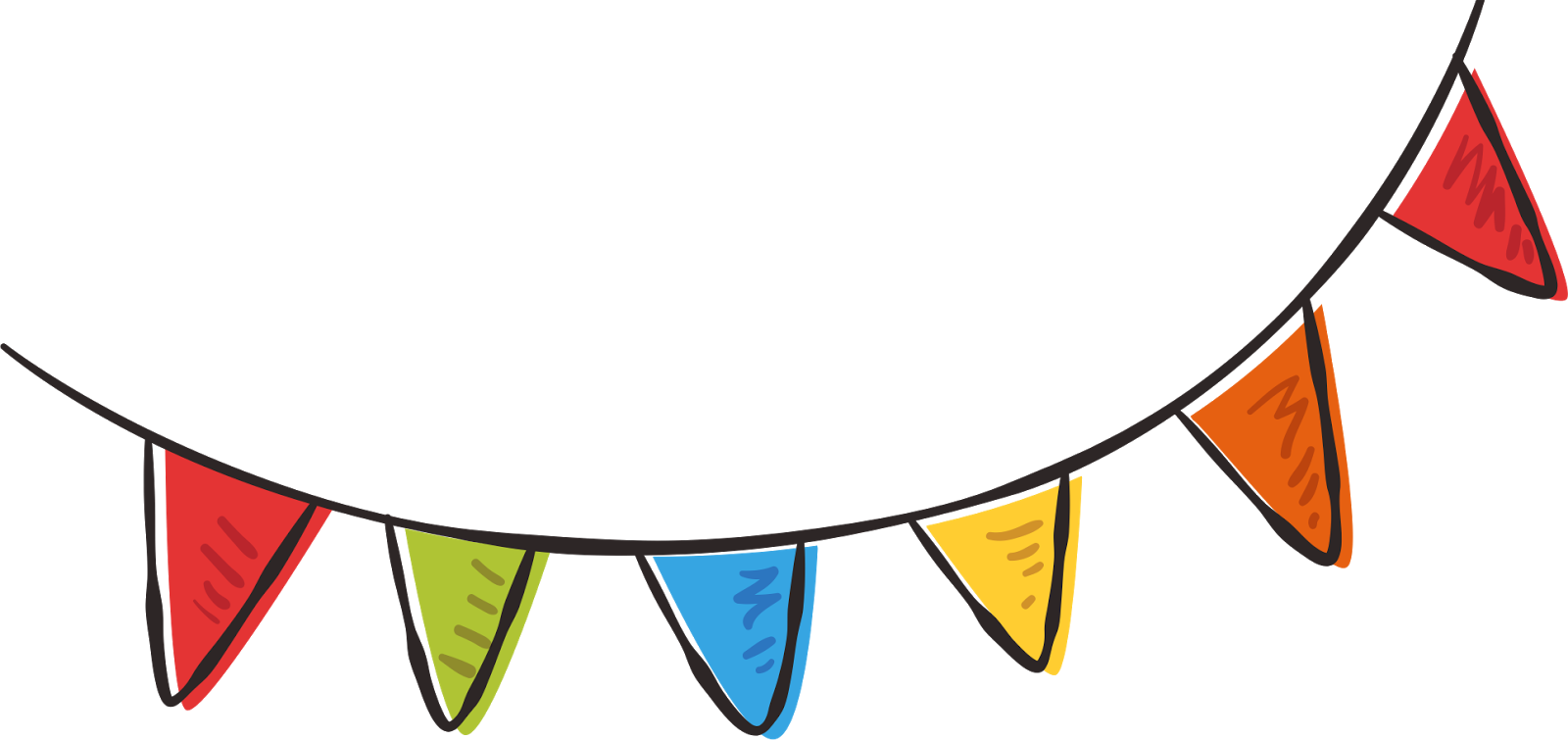 Chapeu Png, Milho Png, Pipoca Png, Viola Png Bandeirinhas - Bandeirinhas Festa Junina Desenho (1600x755), Png Download