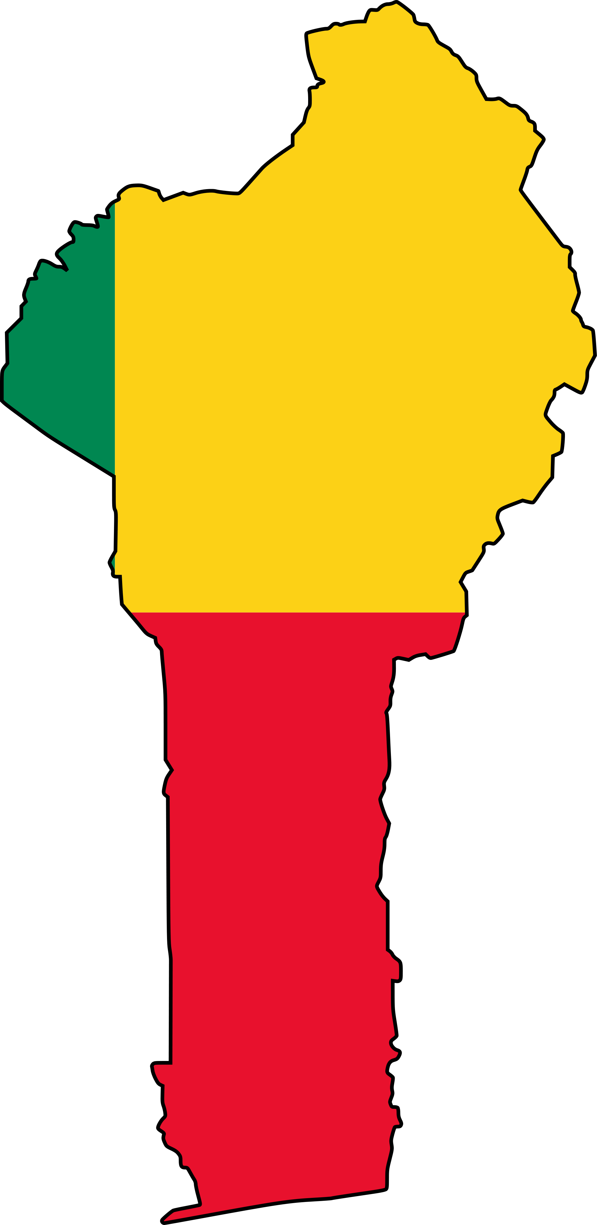 Benin Flag Map (2048x4197), Png Download