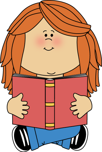 Free Clip Art Children Reading Books - Girl Reading A Book Clip Art (341x507), Png Download