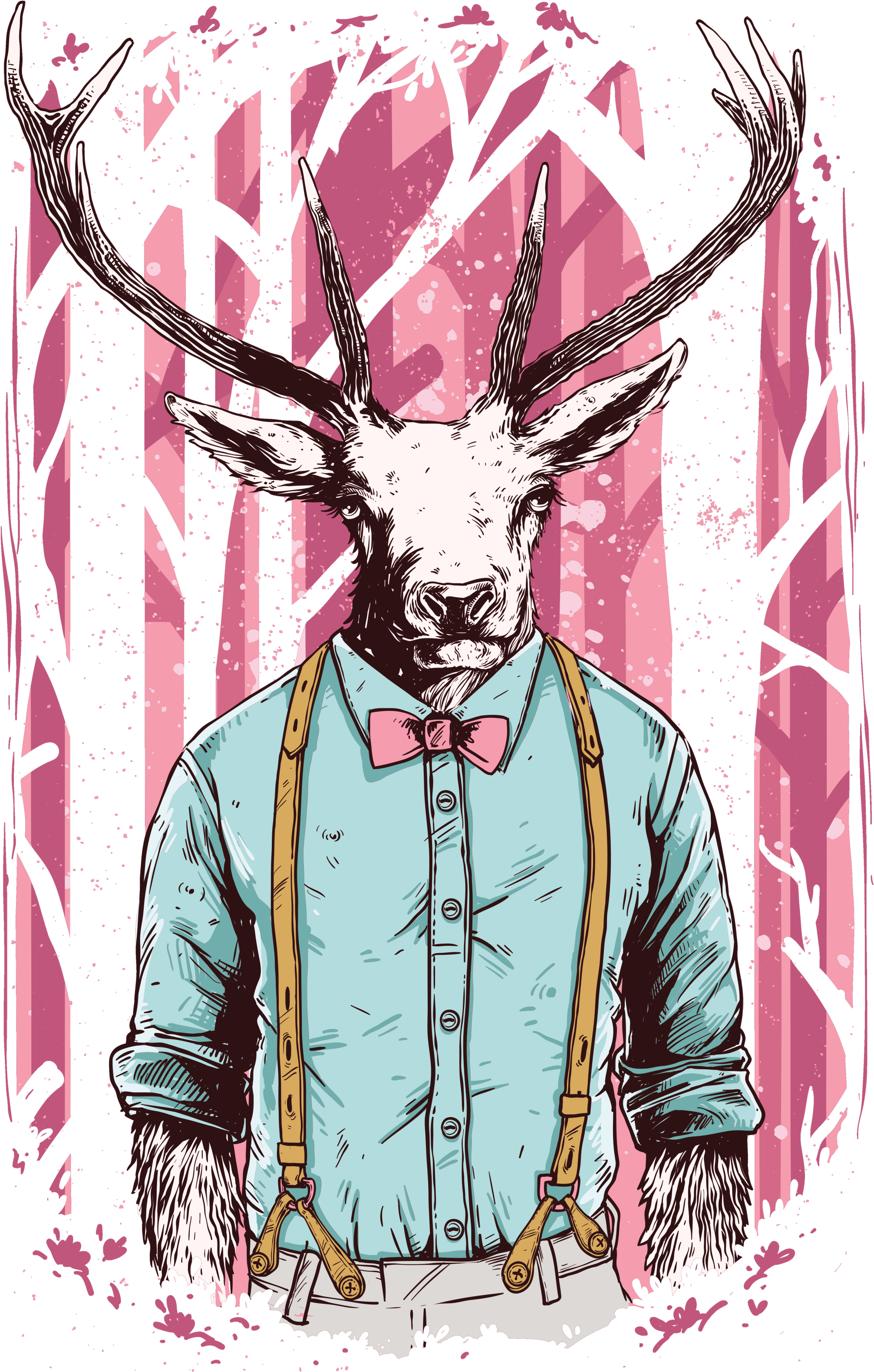 Anthropomorphic Animals - Hipster-rotwild Im Wald Spiral Notizblock (2800x3200), Png Download