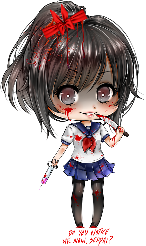 Report Abuse - Personnage Yandere Simulator Chibi (840x1140), Png Download