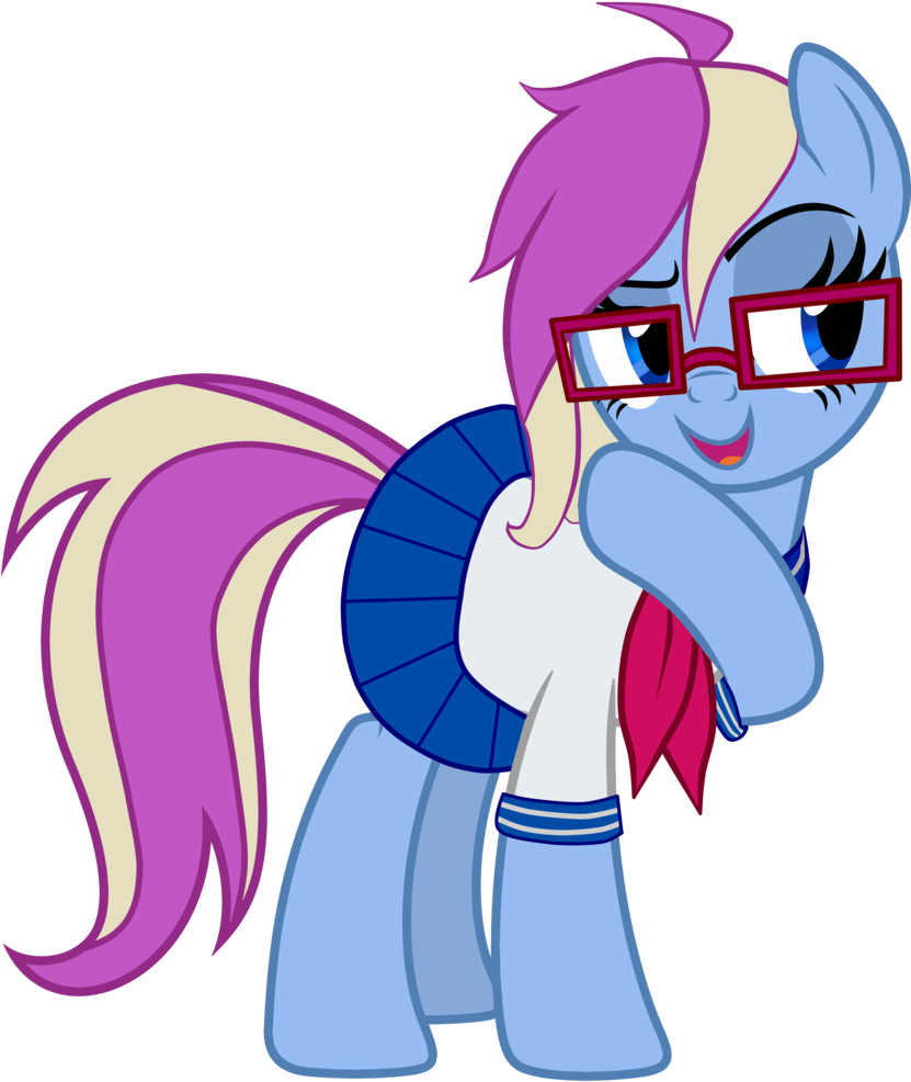 Clothes, Crossover, Glasses, Grin, Info-chan, Oc, Oc - Cartoon (830x1024), Png Download