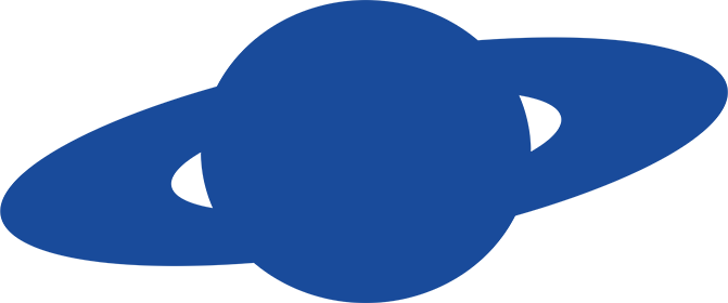 Saturn-blue (671x280), Png Download