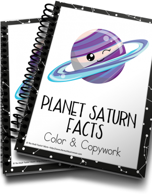 Planet Saturn Facts Color And Copywork - Planet (300x457), Png Download
