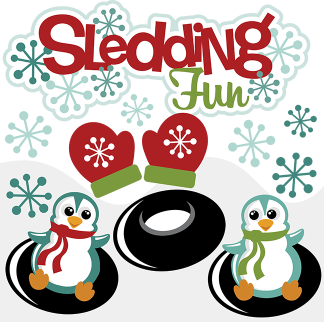 Sledding Fun Svg Scrapbook Collection Snow Svg Files - Sledding Fun (648x644), Png Download