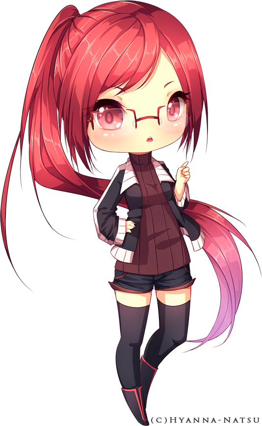 Miginta By Hyanna-natsu On Deviantart - Long Hair Anime Girl Chibi (534x868), Png Download