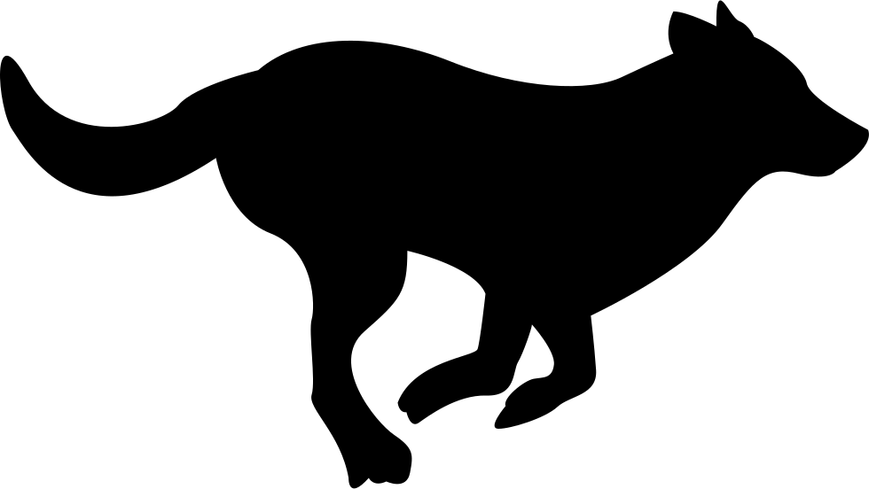 Running Dog Silhouette - Dog Silhouette Running Transparent (980x552), Png Download