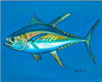 Tuna Fish Tile Art - Canvas (470x398), Png Download