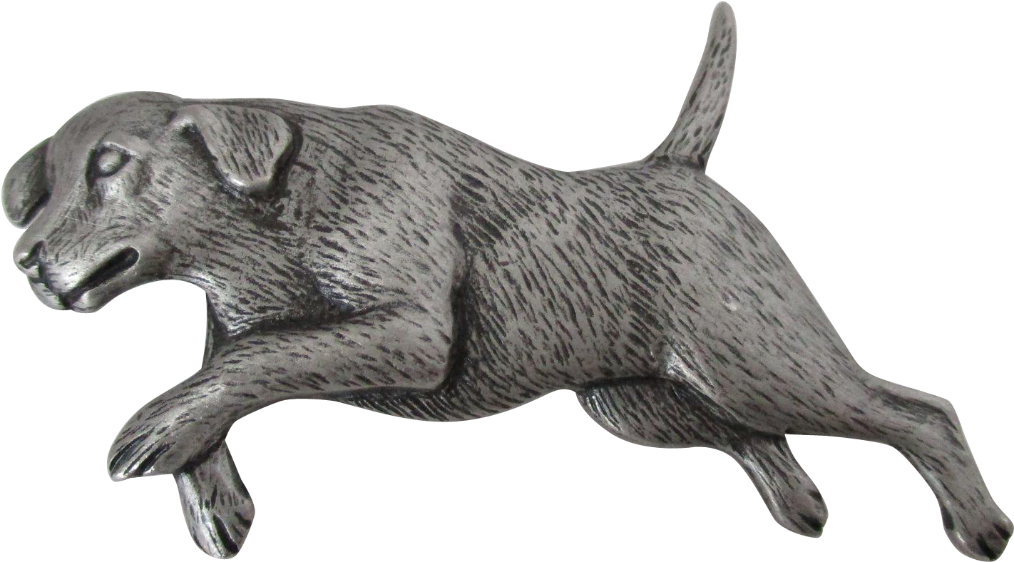 Jj Pewter Running Dog Brooch Vintage - Rottweiler (1421x1421), Png Download