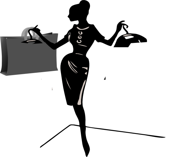 Lady Edit Shopper Clip Art - Shopper Clipart (600x531), Png Download