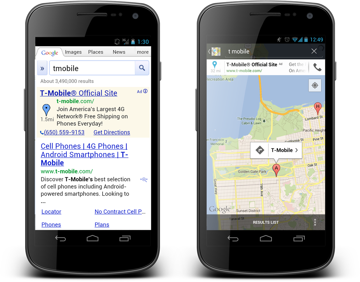 The Main Goal, Given That Most People Doing A Search - Mobile Search Ads Google (1237x1127), Png Download