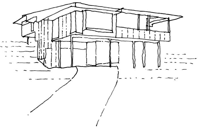 This House Was Designed On A Steep And Challenging - Line Art (700x450), Png Download