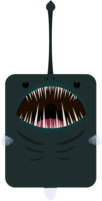 Animaldeep Sea Anglerfish - Tiger Shark (415x819), Png Download