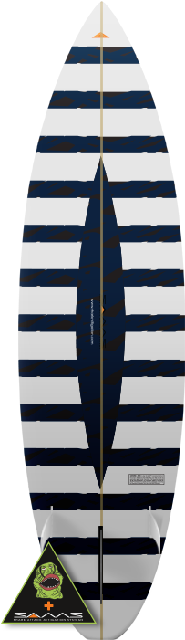 Shark Mitigation Surfboard Print - Surfing (305x727), Png Download