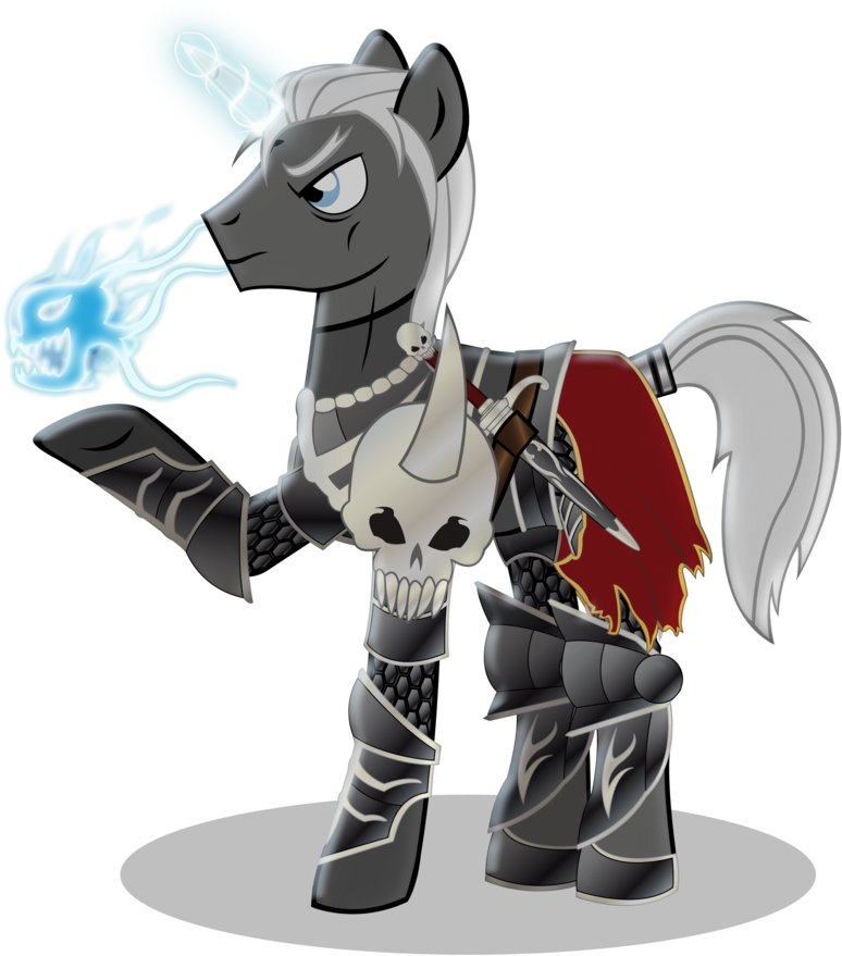 Banner Black And White Library Amazon Drawing Diablo - My Little Pony Necromancer (813x983), Png Download