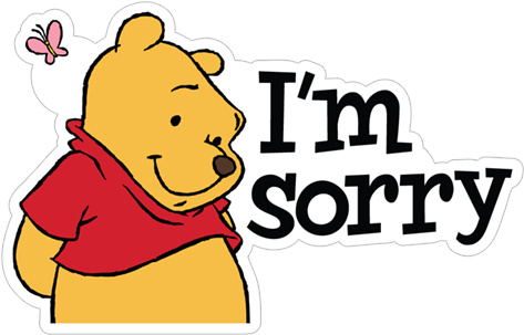 I'm Sorry - Pooh Sticker (490x317), Png Download