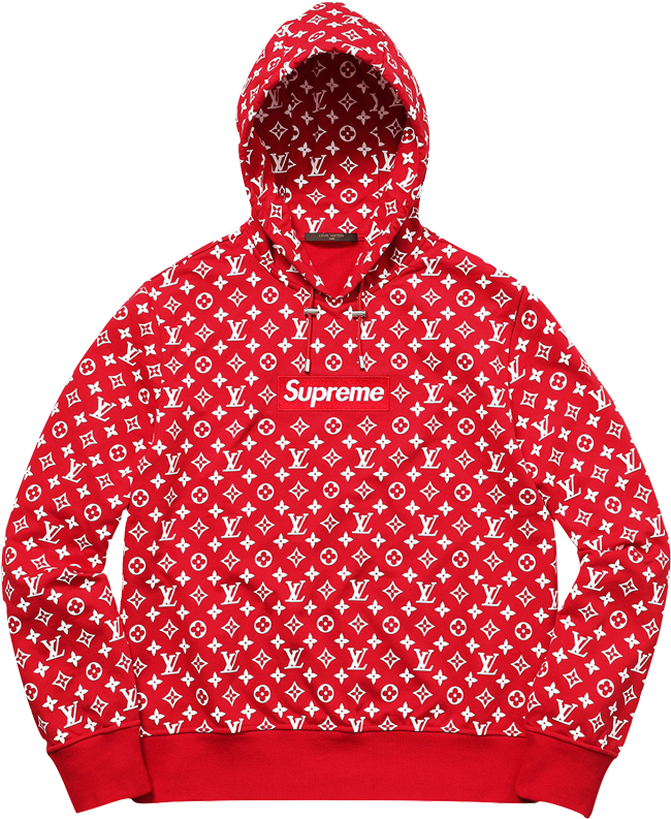 Supreme X Louis Vuitton Hooded Sweatshirt - Supreme Louis Vuitton Hoodie (792x828), Png Download