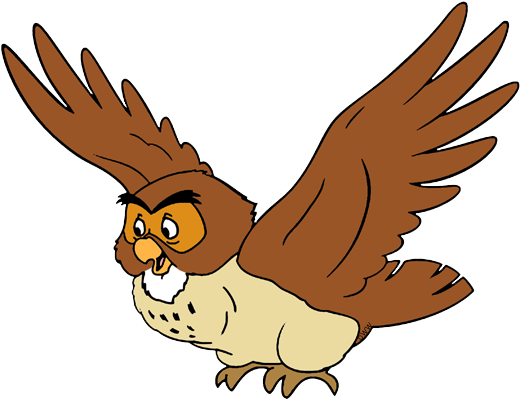 Owl - Cartoon Owl Winnie The Pooh (526x405), Png Download