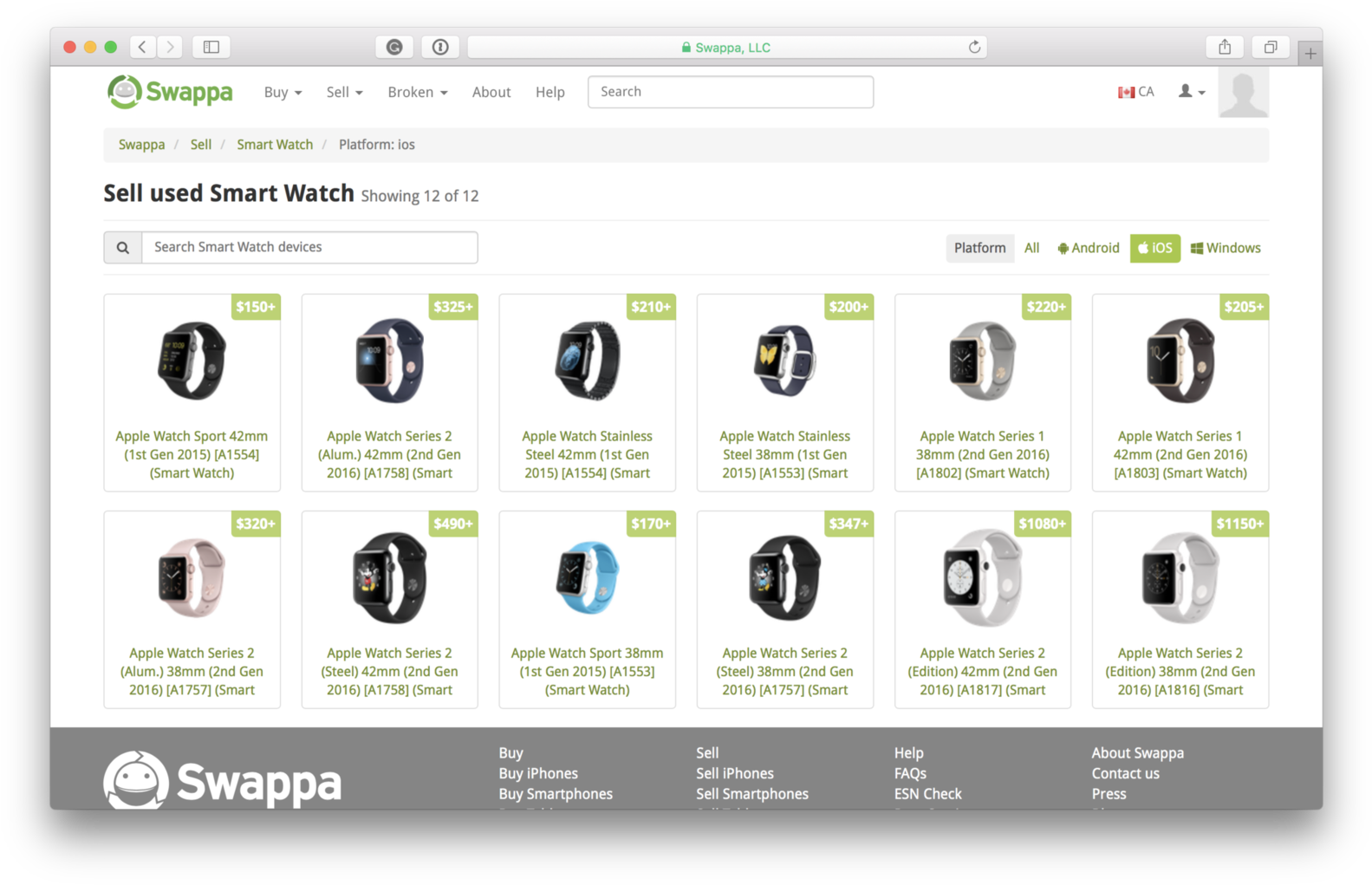 Swappa Is A Way To Get More Money For Your Old Apple - Apple Watch Sport 38mm 42mm Aluminum Case Sport Band (1600x1034), Png Download
