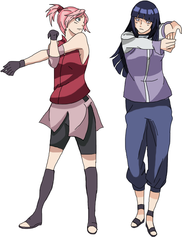 Kimimaro And Zabuza - Naruto Hinata Fighting (723x1100), Png Download