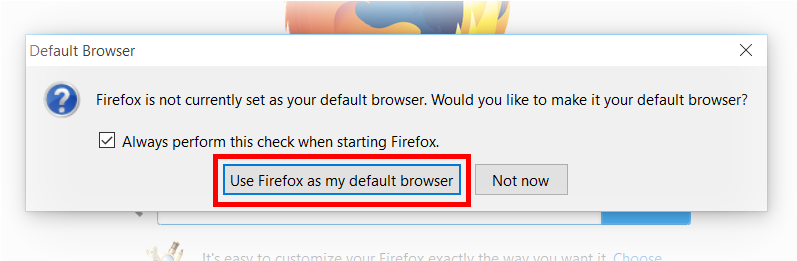 Small Firefox Default Web Browser Prompt - Firefox Default Browser (862x310), Png Download