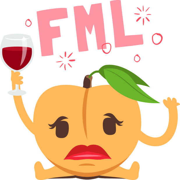 A Peach Life - Emoji Peach Fml 16 Oz Stainless Steel Travel Mug (618x618), Png Download