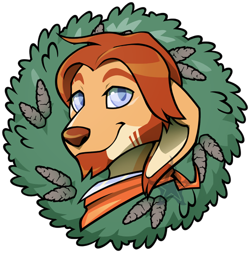 Blue Conifer Ornament - Cartoon Christmas Wreath (500x505), Png Download