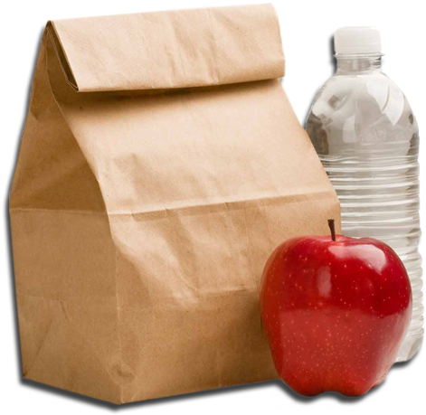Brown-bag - Packed Lunch Brown Bag (513x470), Png Download