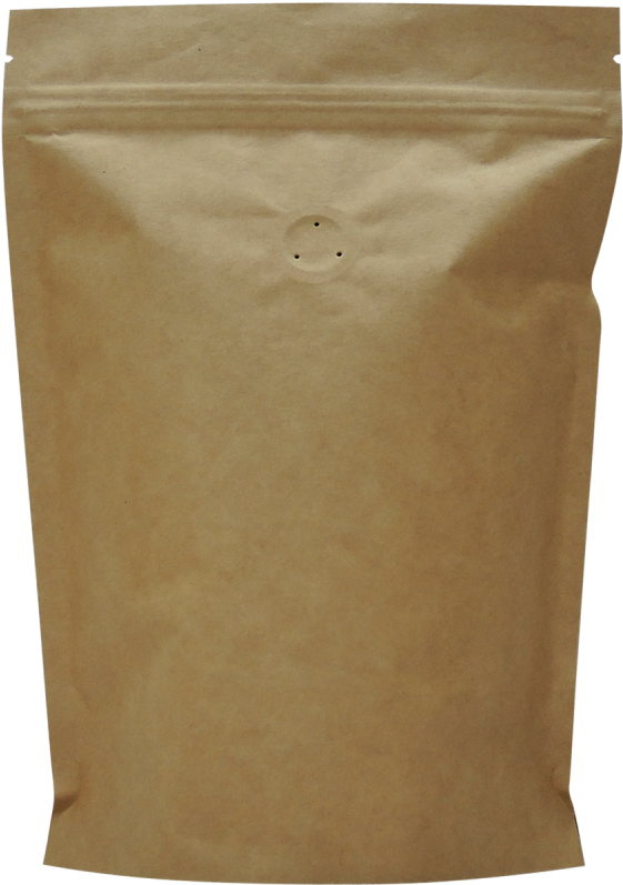 500g Stand Up Pouch With Zip And Valve, Natural Kraft - Kraft Stand Up Pouch With Valve (800x800), Png Download
