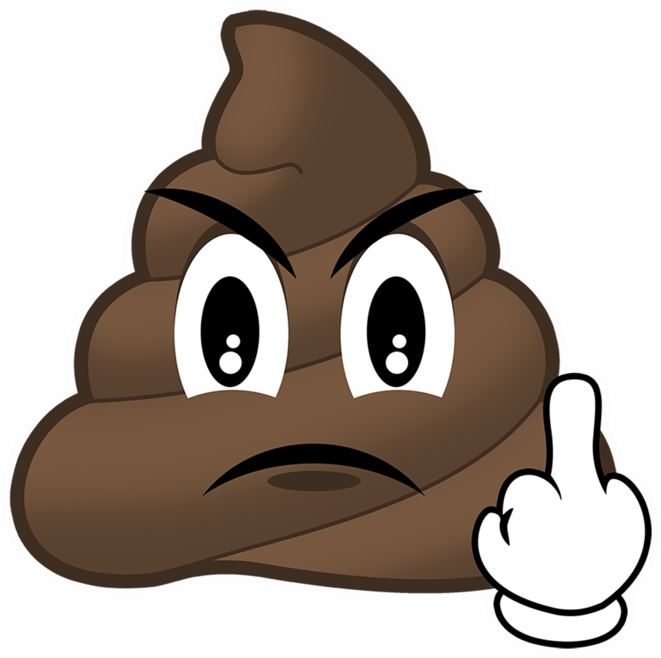 Mad Poop Emoji - Happy Birthday Poop Emoji (1024x1024), Png Download
