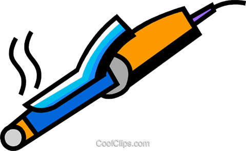 Curling Irons Royalty Free Vector Clip Art Illustration - Clip Art Curling Iron (480x295), Png Download