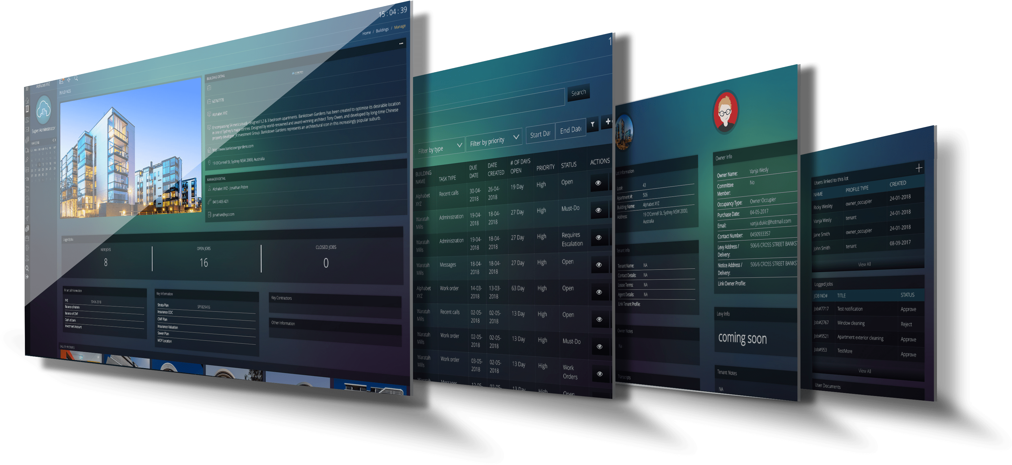 Property Management Dashboard - Management (3543x1855), Png Download
