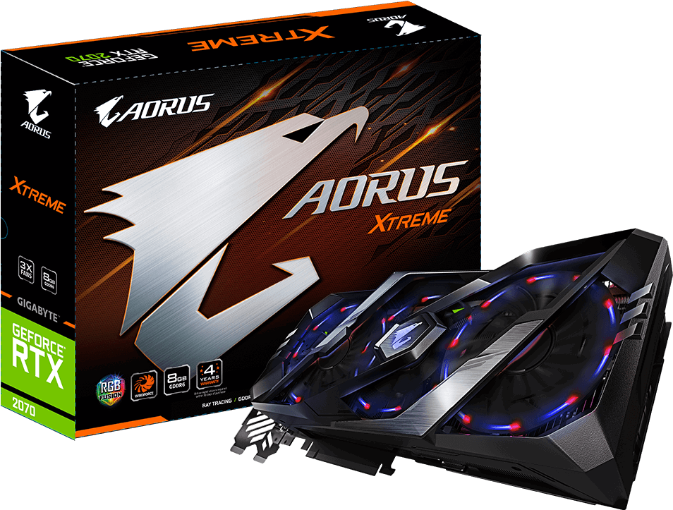 Gv N2070aorus X 8gc - Gigabyte Aorus Geforce Rtx 2070 Xtreme 8g (1000x1000), Png Download
