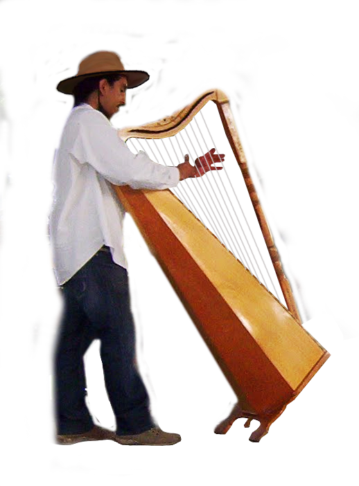 Hombre-arpa - Wood (518x702), Png Download