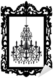 Picture Frame With Chandelier, Vector Sticker • Pixers® - Baroque Frame Silhouette (400x400), Png Download