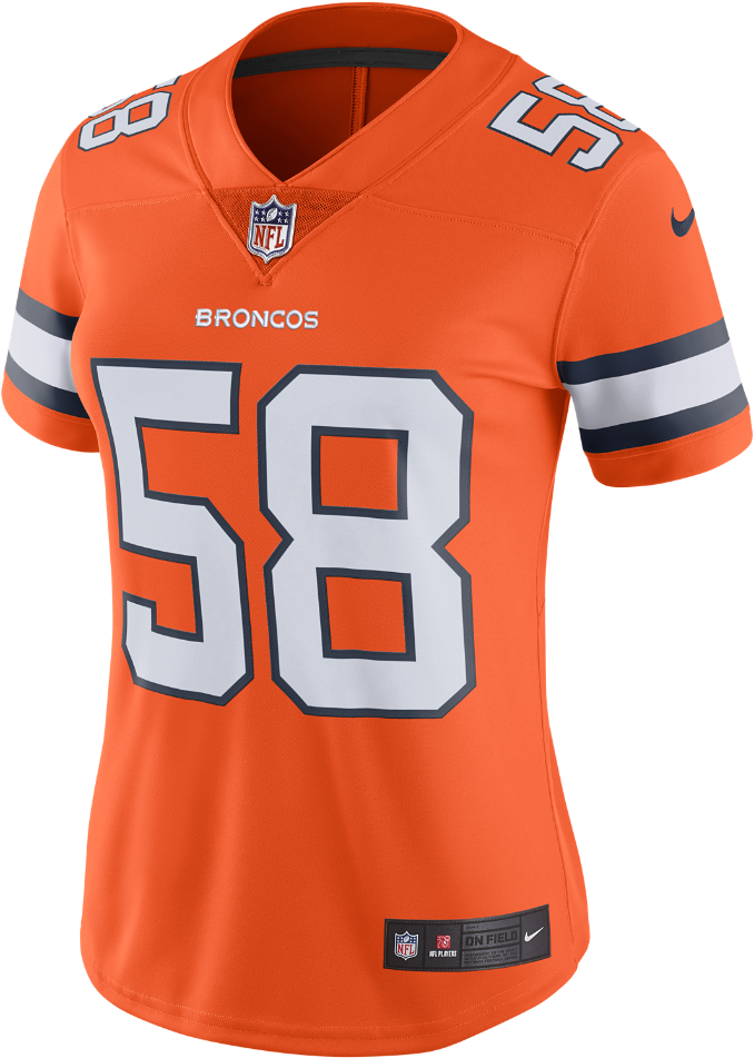 Nike Nfl Denver Broncos Color Rush Limited Women's - Women's Denver Broncos #58 Von Miller Orange Color (1000x1000), Png Download